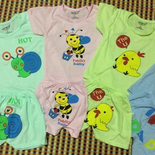 Bộ cotton chữ và thú cho bé từ 0 đến 3 tuổi