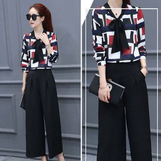 Set bộ thời trang cột nơ