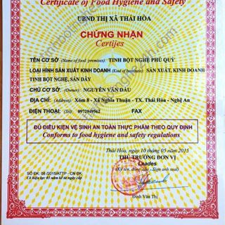 Tinh bột nghệ vàng phủ quỳ hộp 500g