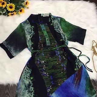 Đầm suông in họa tiết