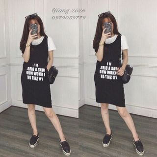 Set đầm yếm và áo thun y hình 100