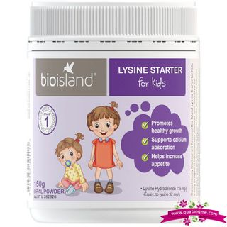 Bio island lysine starter for kids 150g oral powder - bổ sung vitamin tăng chiều cao cho bé