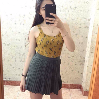 Áo hoa voan nhúng