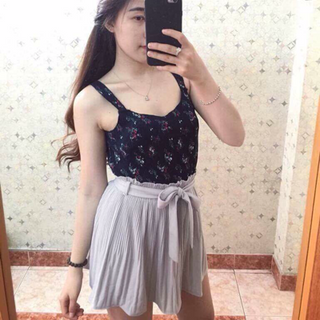 Áo hoa voan nhúng