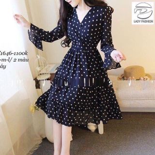 Đầm voan bi tay loa k065