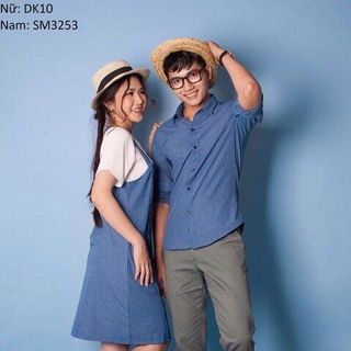 Dk10 yếm jean phối nút