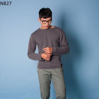 Nb27 áo thun nam tay dài xám chuột