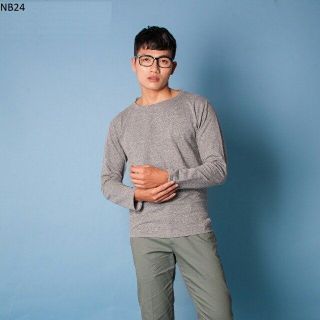 Nb24 áo thun nam tay dài muối tiêu