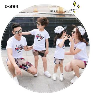 I-394 áo thun gia đình màu trắng chữ beibi