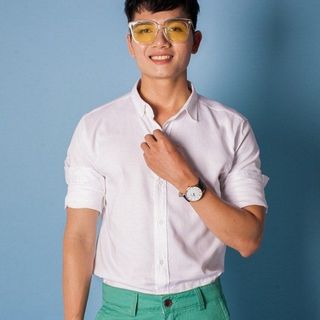 Sm3261 áo sơ mi nam tay dài trắng