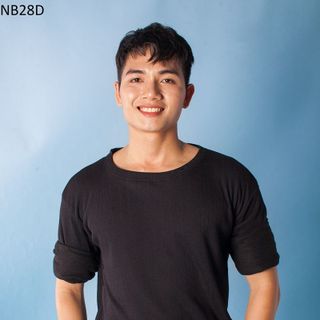 Nb28 áo thun nam tay dài gân sọc đen