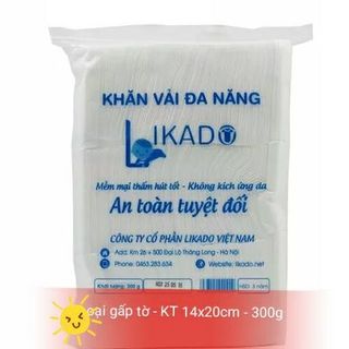 Khăn vải khô đa năng likado - gói 300g - kt 14x20cm