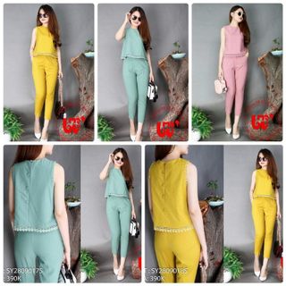 Đồ bộ cát hàn phối ren nút bọc