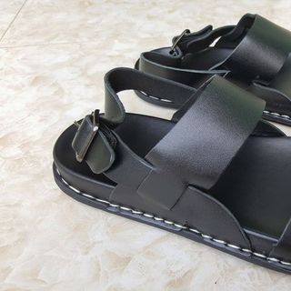 Dép đốc da bò 100 màu đen