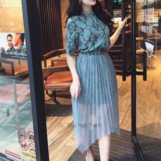 Đầm hoa phối lưới
