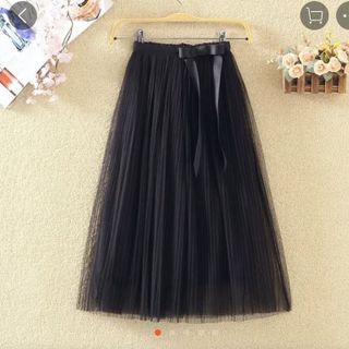 Chân váy dập ly nơ eo