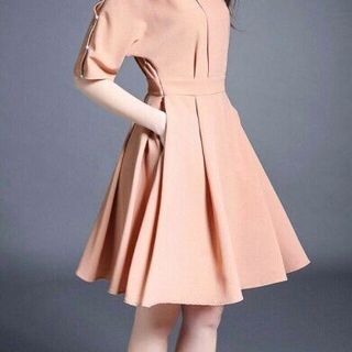 Đầm tay xẻ cài nút