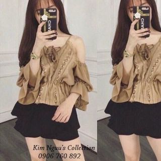 Áo voan trễ vai