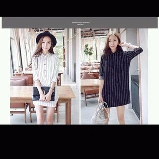 Đầm sọc kate trắng đen