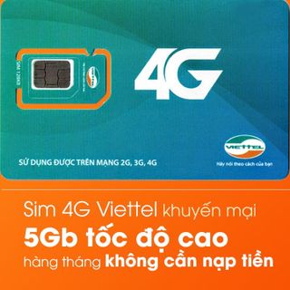 Sim 4G Viettel Khuyến Mại Trọn Gói 60GB Miễn Phí 1 năm