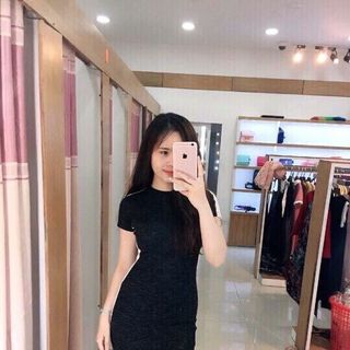 Đầm thun body tay ngắn phối màu eo