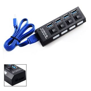 Hub chia 4 cổng USB 30 tốc độ cực nhanh có công tắc và đèn báo mỗi cổng giá sỉ