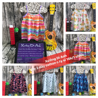 Đầm 2 dây vào hè cotton cty dư
