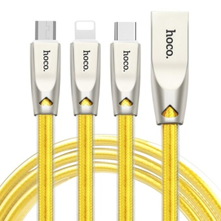 Cáp sạc Hoco 1 ra 3 đầu TypeC-IP5-Samsung