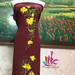 Vải Áo Dài Thêu Lam Hiên