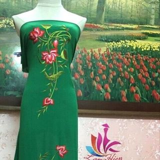 Vải Áo Dài Thêu Lam Hiên