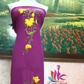 Vải Áo Dài Thêu Lam Hiên
