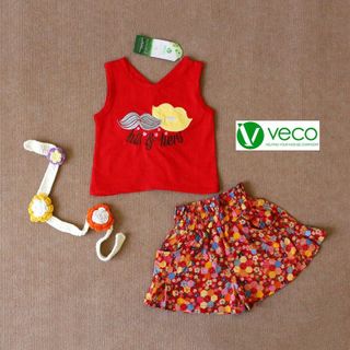 QUẦN ÁO BÉ GÁI THÊU ĐÔI MÔI