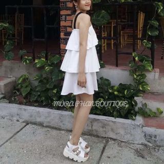ĐẦM 3 TẦNG MÀU TRẮNG