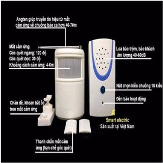 Báo khách báo trộm không dây cảm ứng hồng ngoại từ xa
