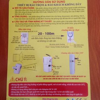 Báo khách báo trộm không dây cảm ứng hồng ngoại từ xa