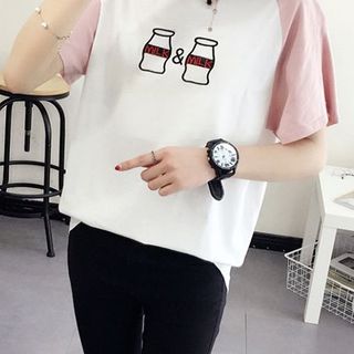Áo thun họa tiết tay Ragglan