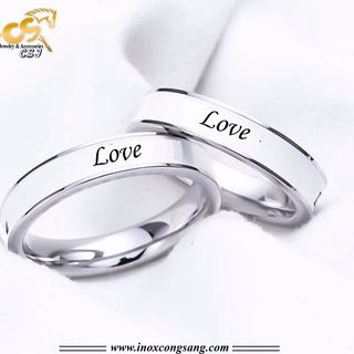 Nhẫn cặp inox chữ love - giá sỉ