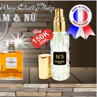 NƯỚC HOA CHIẾT PHÁP 20ML CHAI 4D LƯU HUONG 8H HƠN