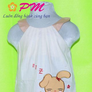 PM009 - Đầm pé gai yếm thêu cún xinh xinh