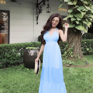 Đầm maxi hở lưng sexy xưởng mai đầm ngọc trinh