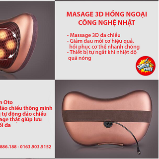 Gối massage hồng ngoại 8 bi