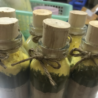 hỗn hợp cám gạo - nghệ - trà xanh
