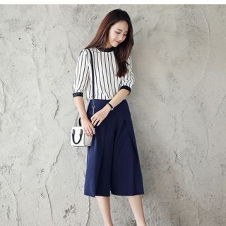 SÉT ÁO SỌC TAY LỠ QUẦN ỐNG