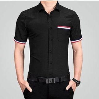 Áo Sơ Mi Nam Tay Ngắn Phối Sọc