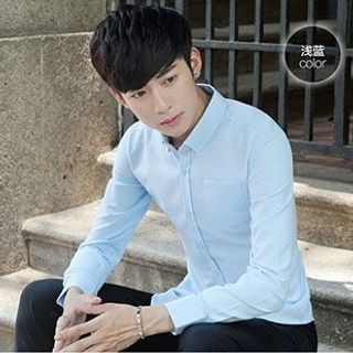 Áo Sơ Mi Nam Dài Tay Xanh