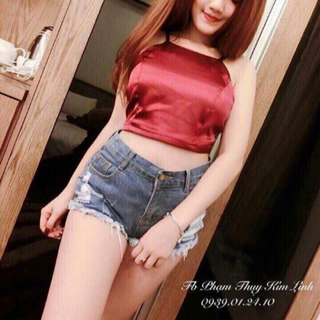 áo dây cột nơ sau chất phi bóng giá sỉ 80k lẻ 110k hàng y hình