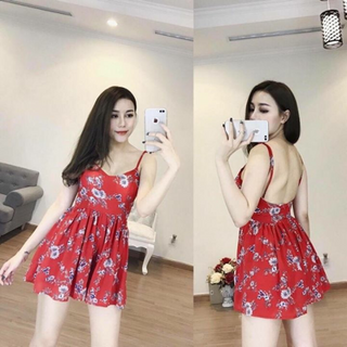 đầm dây kèm quần trong