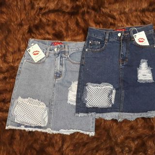 Váy jean phối lưới Lucky