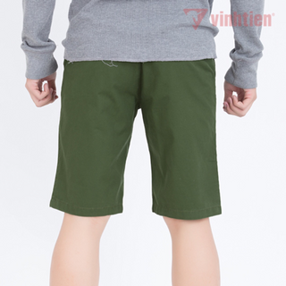 QUẦN SHORT KAKI NAM SLIMFIT VT260 Xanh Rêu