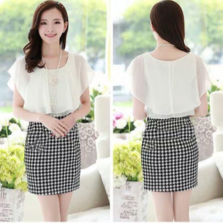 SD004 Đầm phối hoa văn